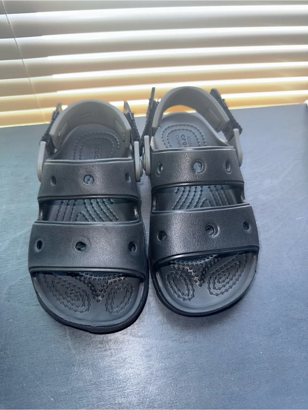 Crocs Kids Black Adjustable Sandal with Secure Back Strap